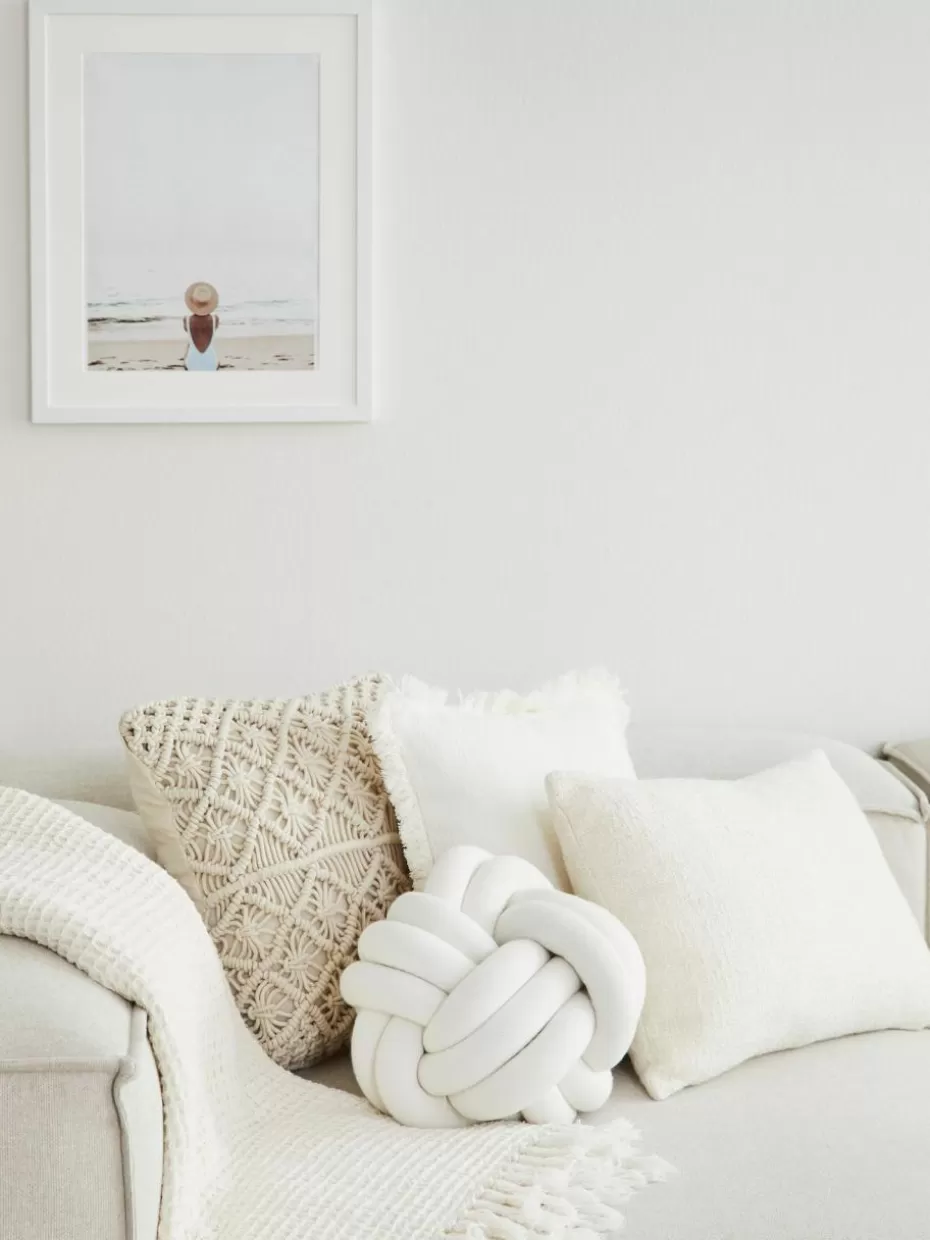 Dekokissen-Westwing Collection Knoten-Kissen Twist Off White