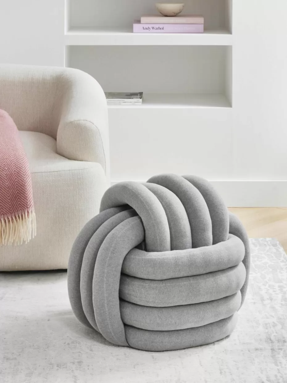 Bodenkissen & Poufs | Hocker-Westwing Collection Knoten-Pouf Twist Hellgrau