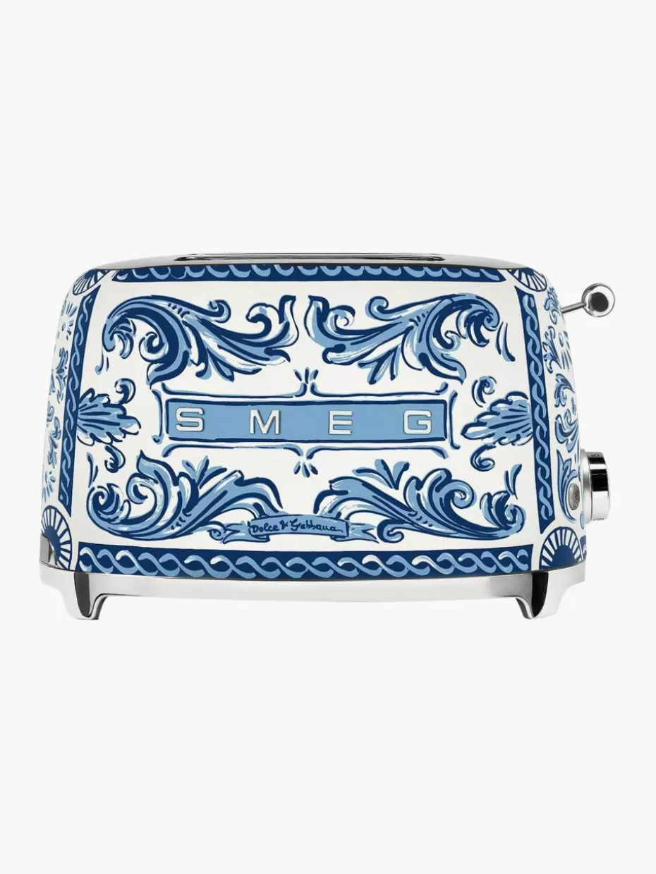 Toaster-Smeg Kompakt Toaster Dolce & Gabbana - Blu Mediterraneo Blau, Weiß