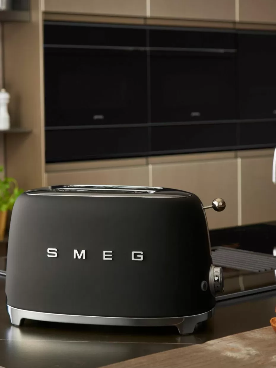 Toaster-Smeg Kompakt Toaster 50's Style Schwarz, matt
