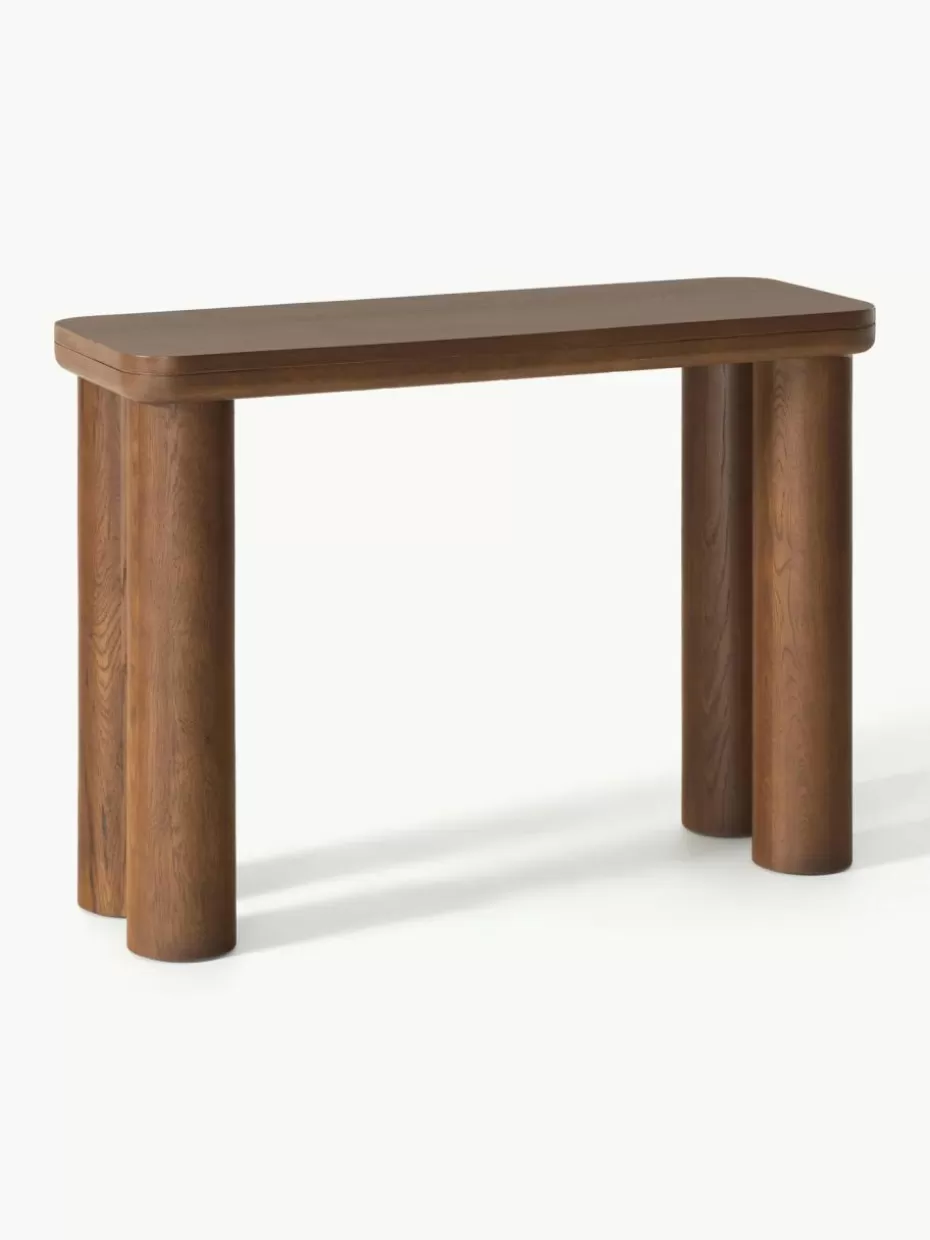 Konsolen-Westwing Collection Konsole Kalia aus Eichenholz Eichenholz, dunkel lackiert