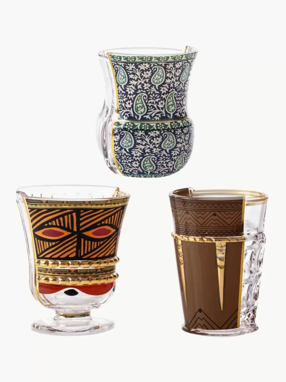 Wassergläser-Seletti Kristall-Gläser Hybrid, 3er-Set