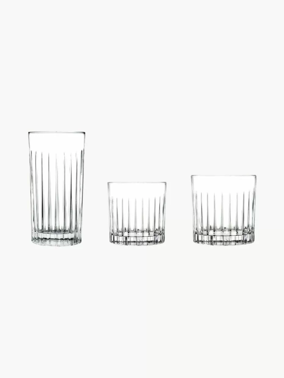 Wassergläser-RCR Kristall-Gläser Timeless mit Rillenrelief, 18er-Set