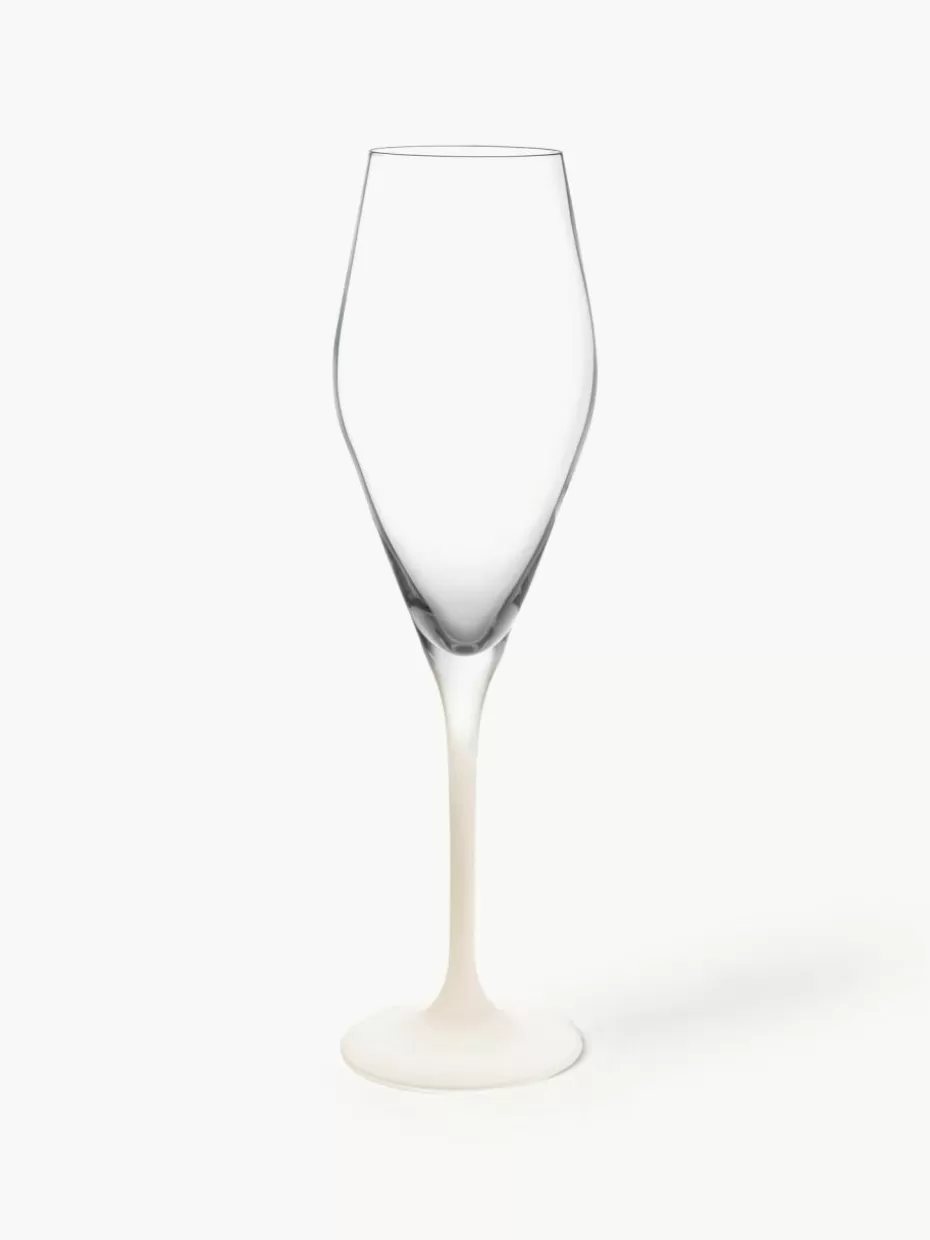 Champagner- & Sektgläser-Villeroy & Boch Kristall-Sektgläser Manufacture Rock, 4 Stück Transparent, Weiß