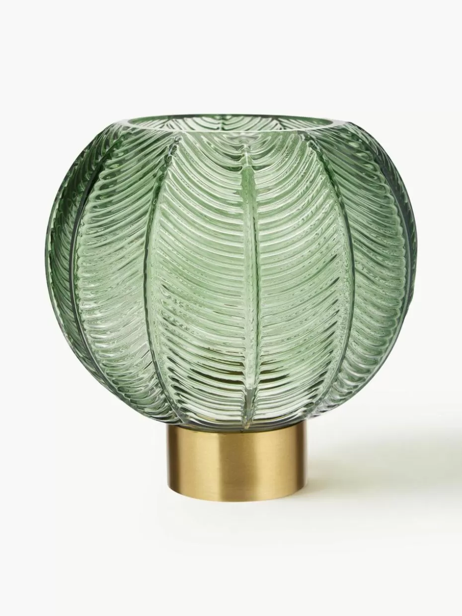 Vasen-Bloomingville Kugel-Vase Mickey mit goldfarbenem Sockel, H 21 cm