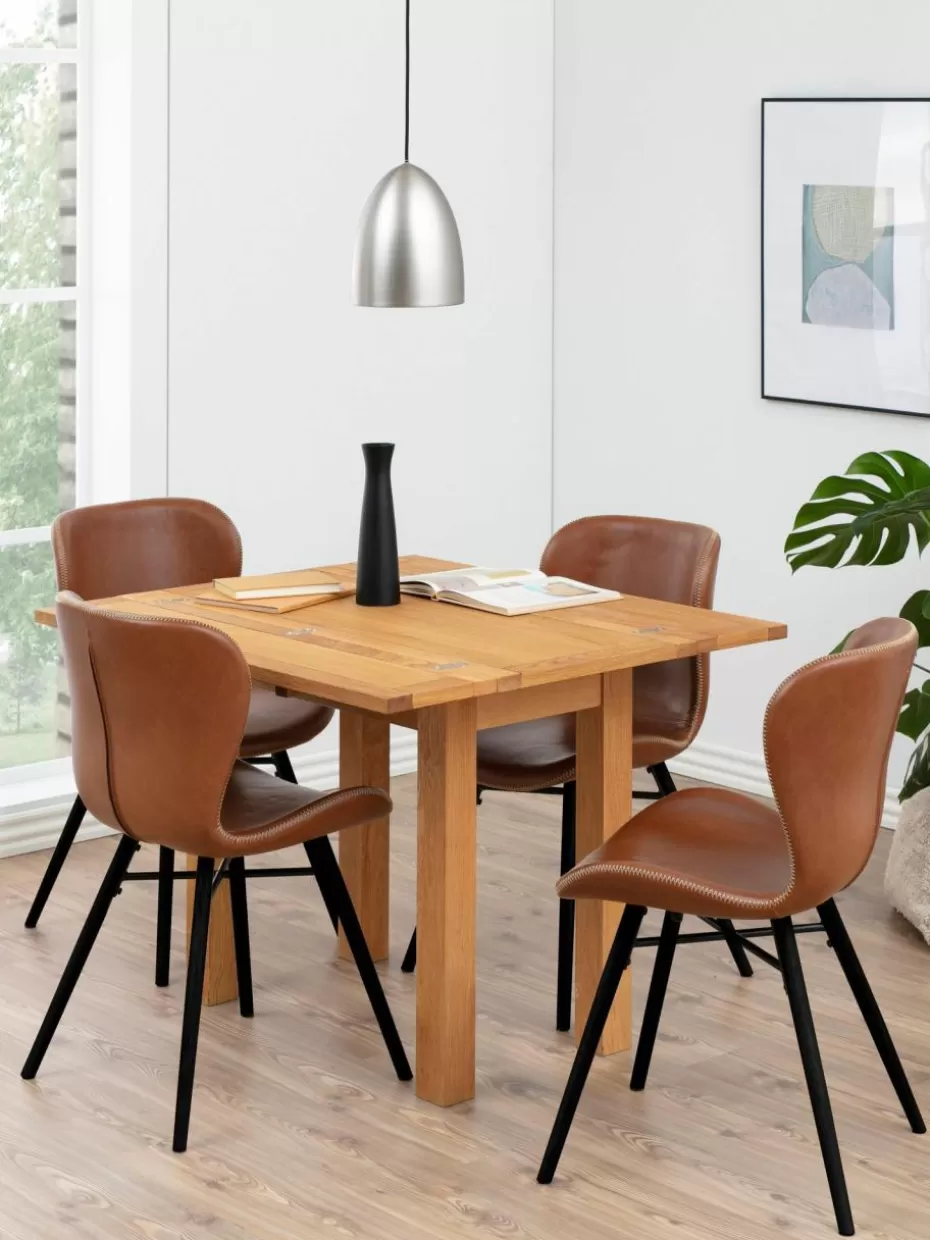 Stühle-Westwing Kunstleder-Polsterstühle Batilda, 2 Stück Kunstleder Terrakotta, Schwarz
