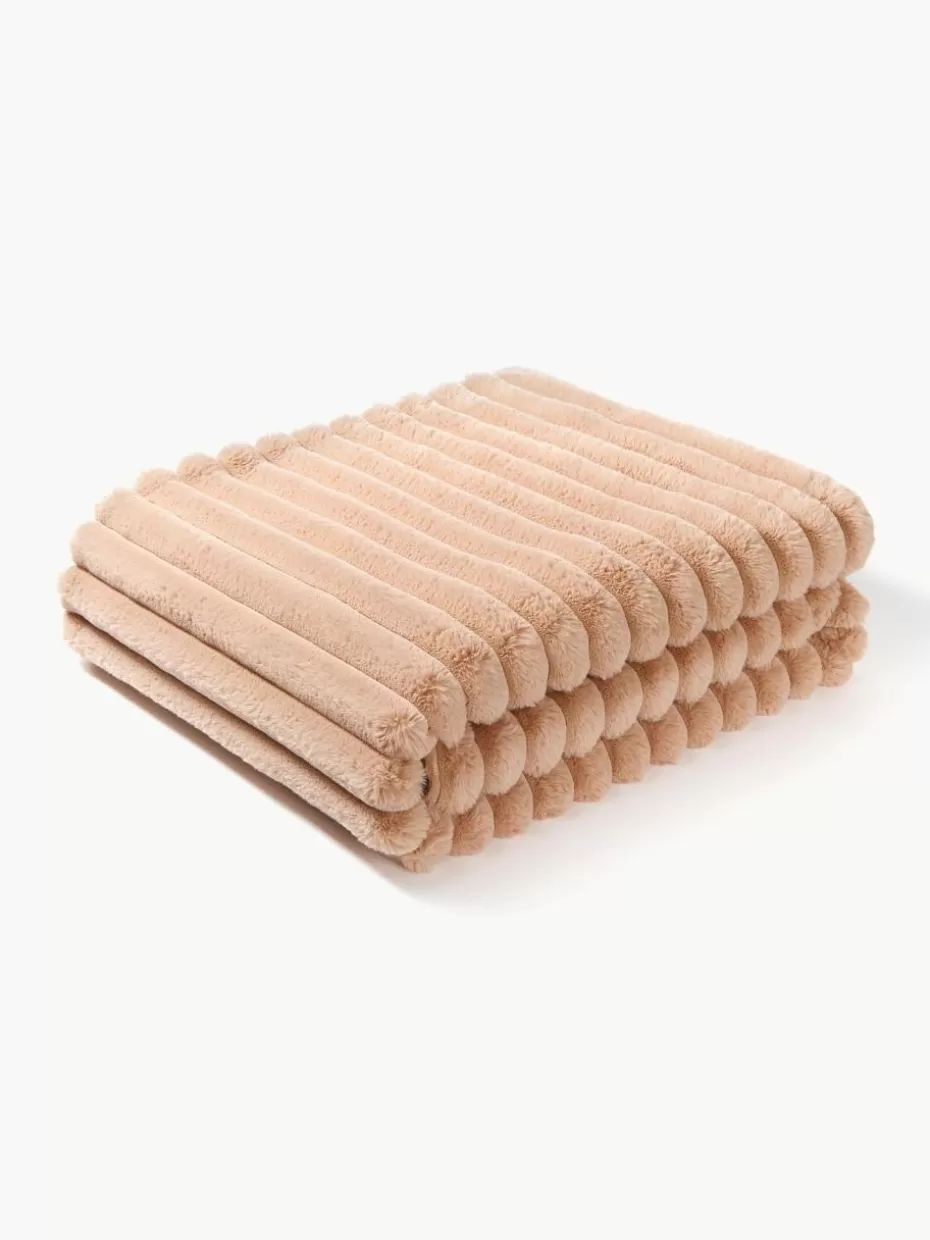 Decken & Plaids-Westwing Collection Kuscheldecke Lovey aus Kunstfell Peach