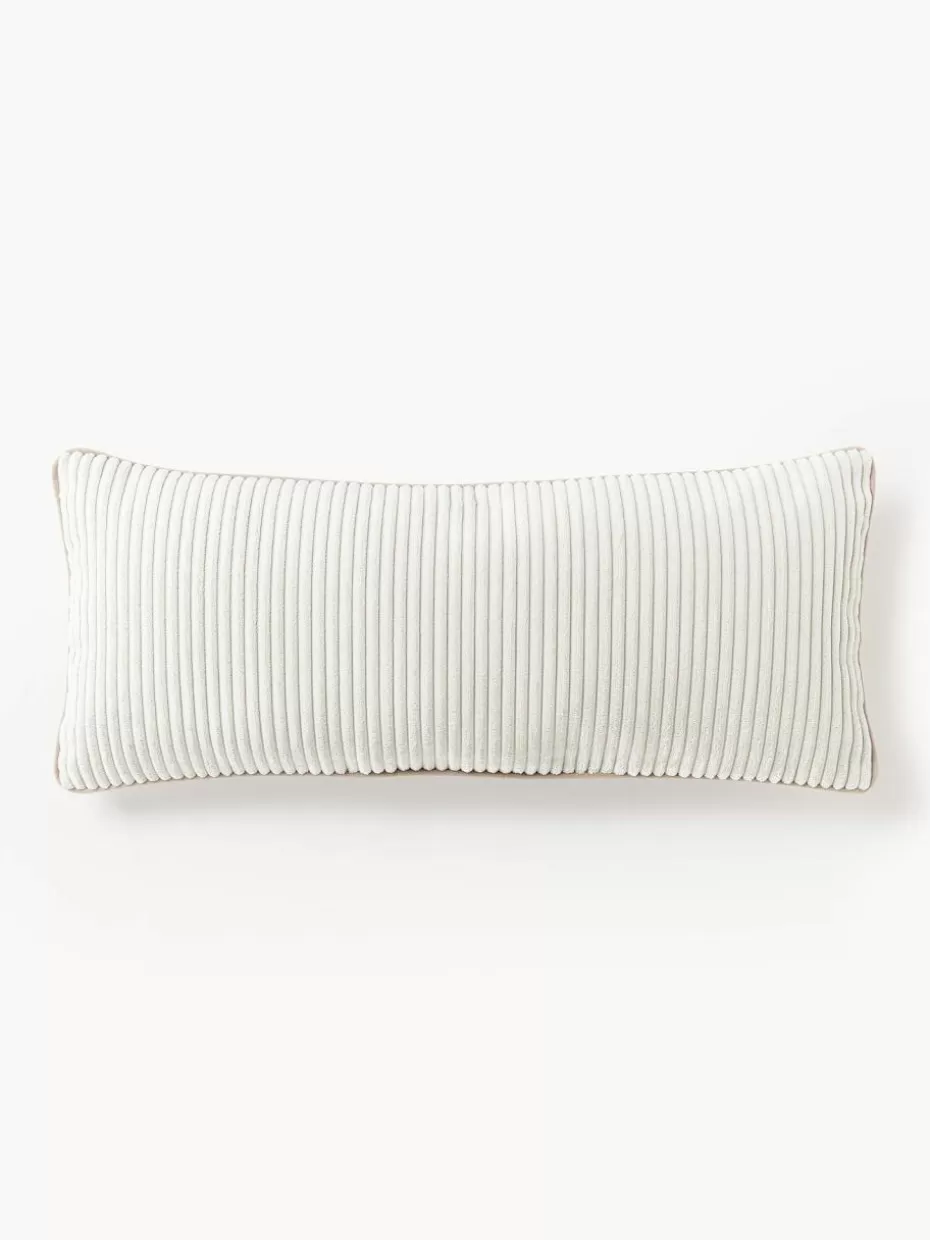 Dekokissen-Westwing Collection Langes Cord-Kissen Kylen Off White, Hellbeige