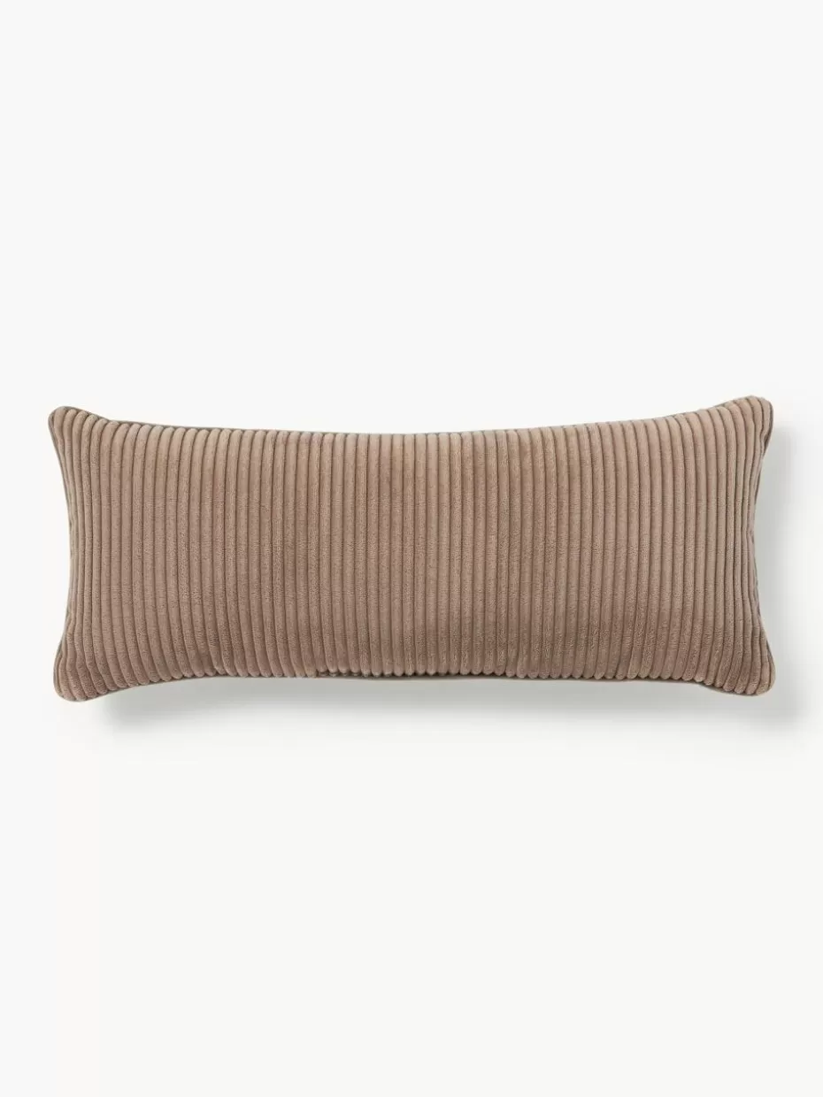 Dekokissen-Westwing Collection Langes Cord-Kissen Kylen Nougat
