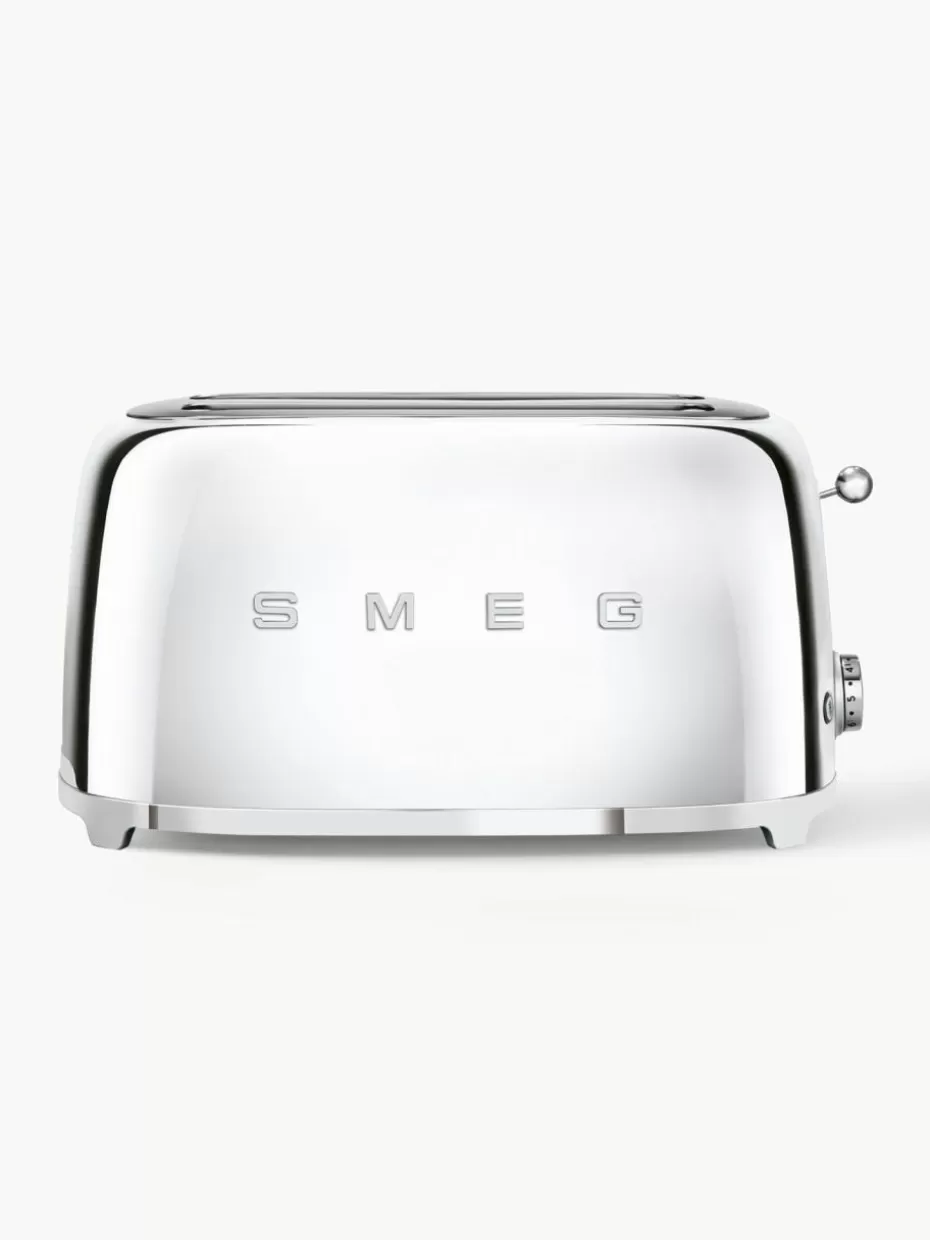 Toaster-Smeg Langschlitztoaster 50's Style Silberfarben, glänzend
