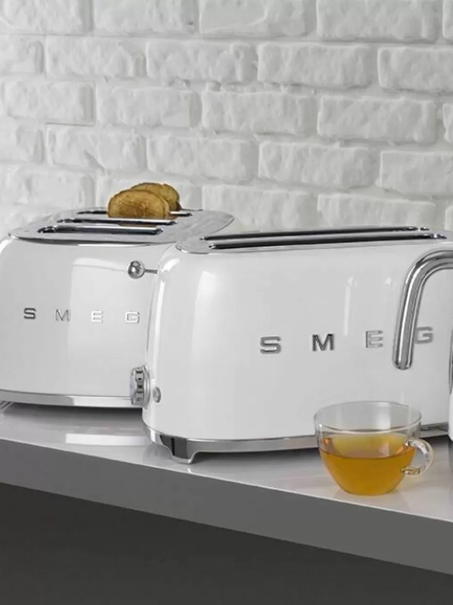 Toaster-Smeg Langschlitztoaster 50's Style Weiß, glänzend