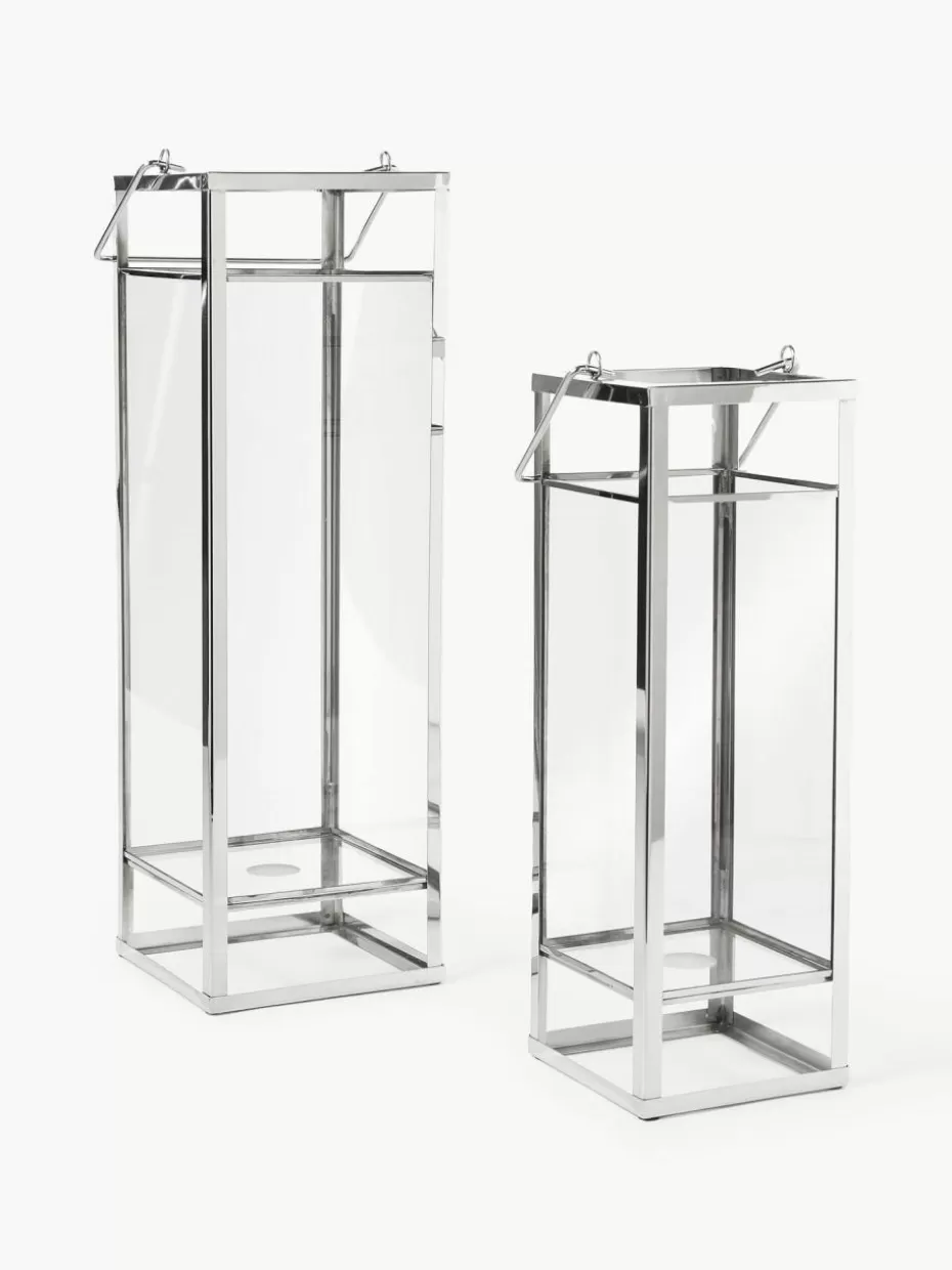 Windlichter & Laternen-Westwing Collection Laternen Nathan aus Glas, 2er-Set
