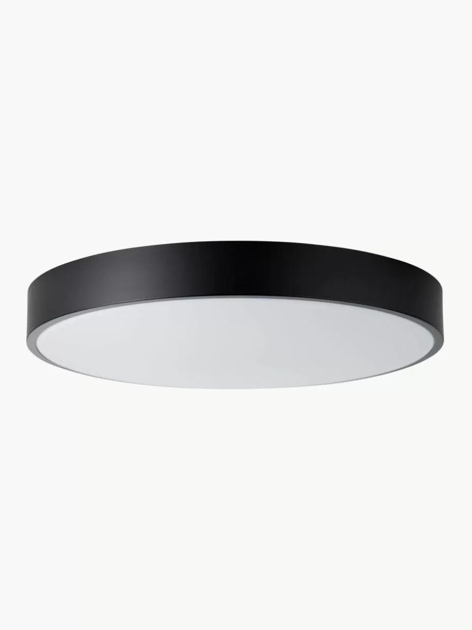 Led-Deckenleuchten-Westwing LED-Deckenleuchte Slimline mit Diffusorscheibe Schwarz, Weiß
