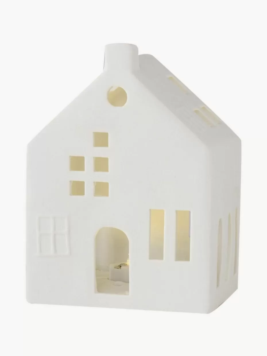 Weihnachtsbeleuchtung-Westwing LED-Lichthaus Hygga aus Porzellan, H 14 cm