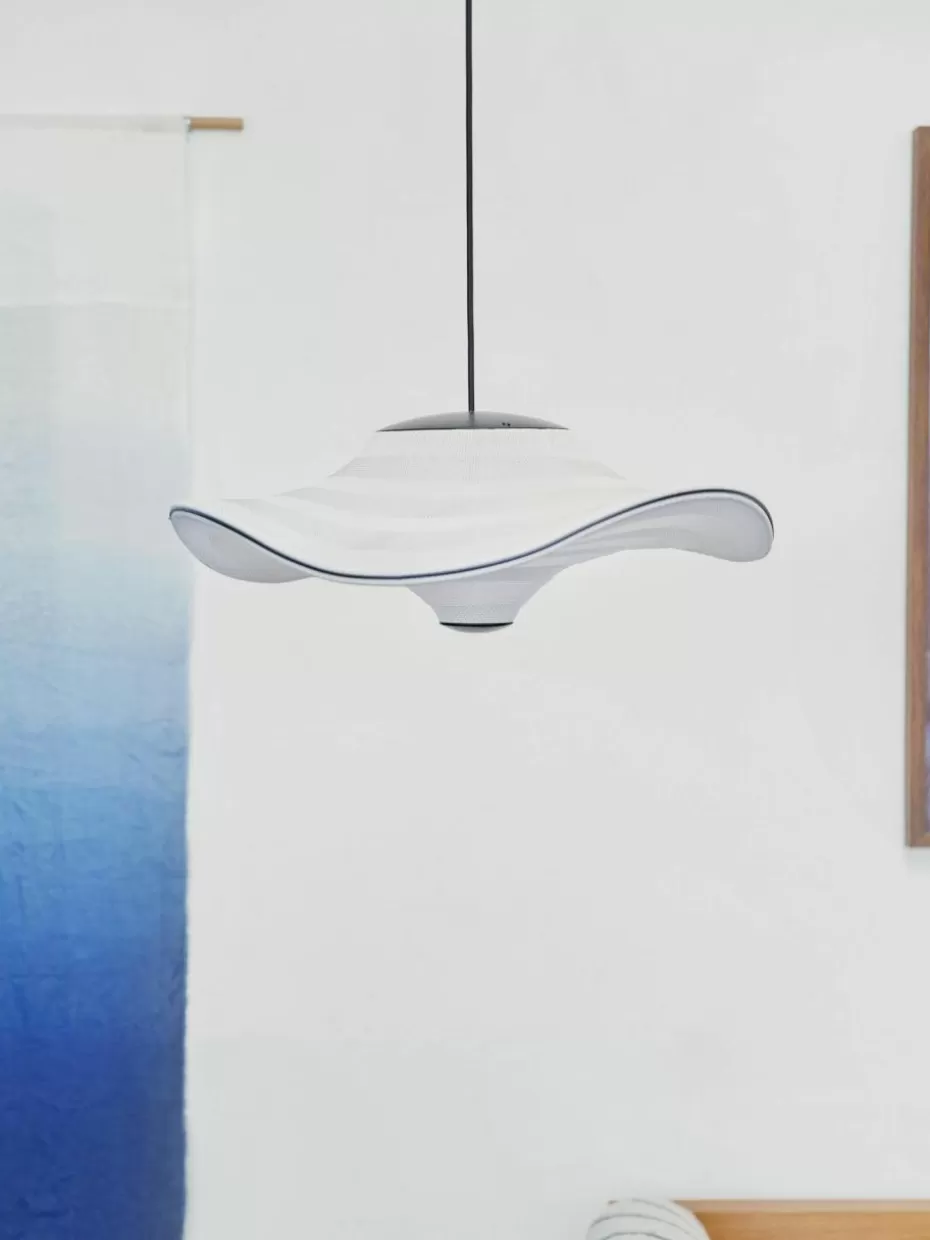 Led-Pendelleuchten | Pendelleuchten-Made By Hand LED-Pendelleuchte Flying aus Naturfaser Weiß