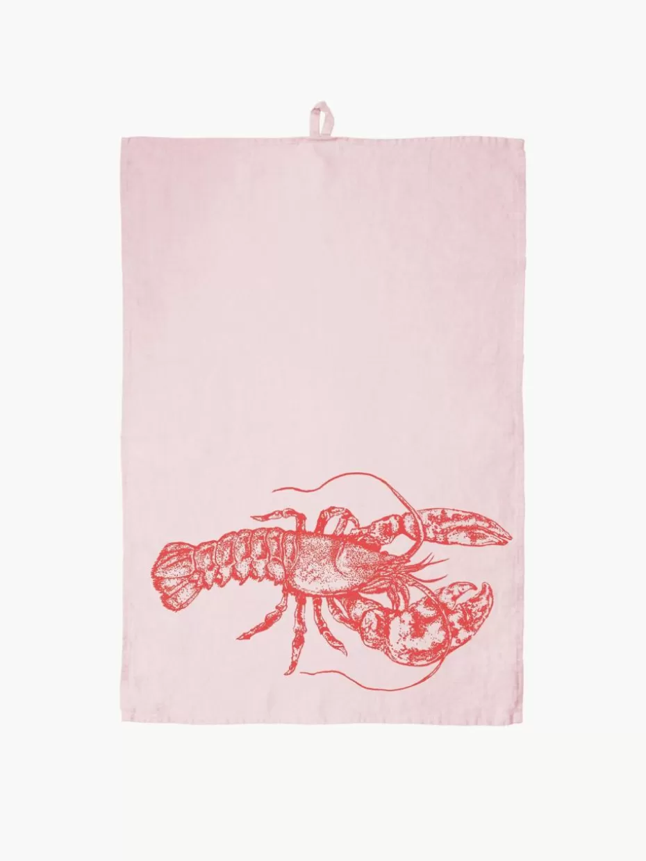 Küchentextilien | Küchentextilien-Frohstoff Leinen-Geschirrtuch Lobster, handbedruckt