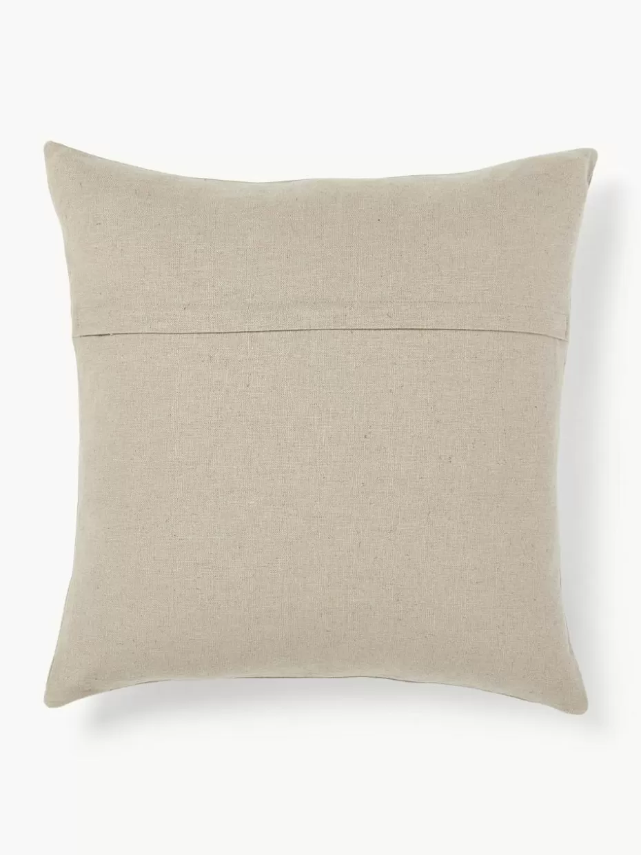 Dekokissen-Westwing Collection Leinen-Kissenhülle Darla mit Strukturmuster Taupe