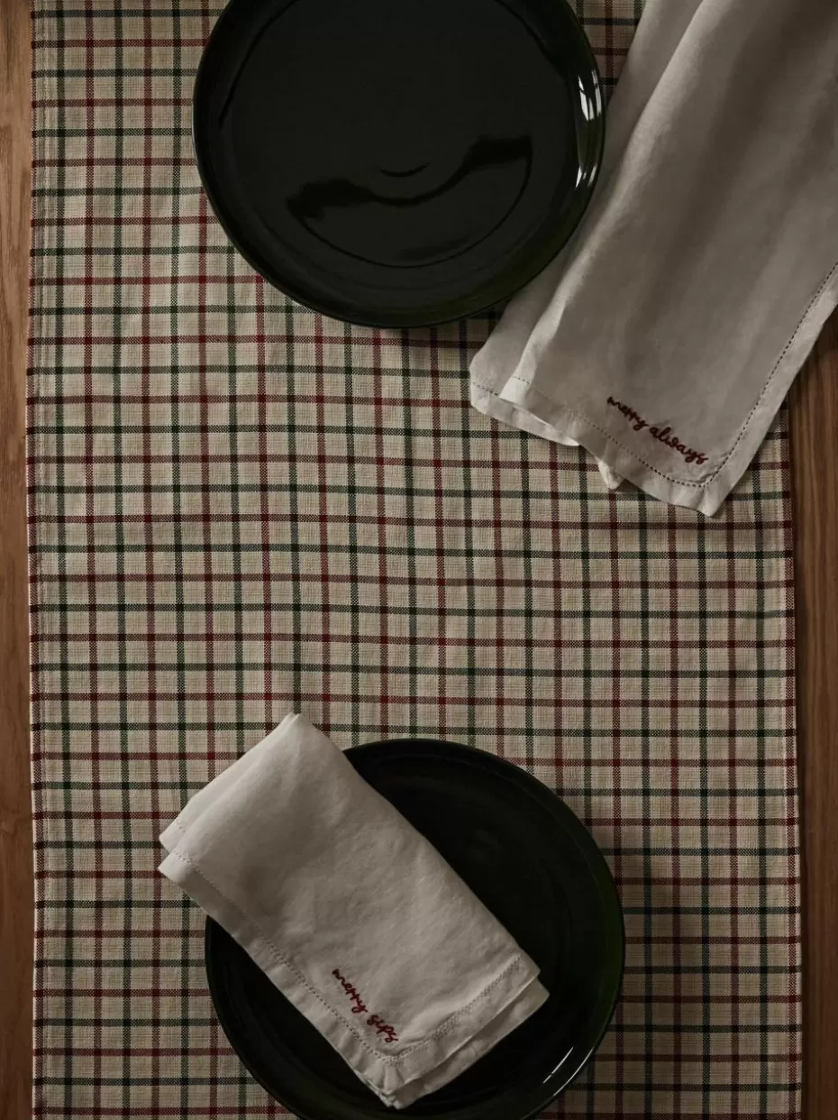 Weihnachtstischwäsche | Servietten-Westwing Collection Leinen-Servietten Alari mit Stickerei, 4 Stück