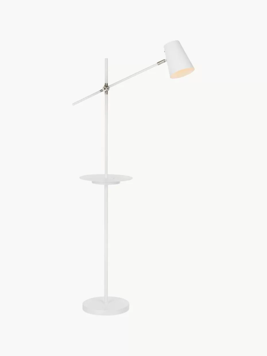 Leselampen-Markslöjd Leselampe Linear mit Ablage und Ladestation Weiß