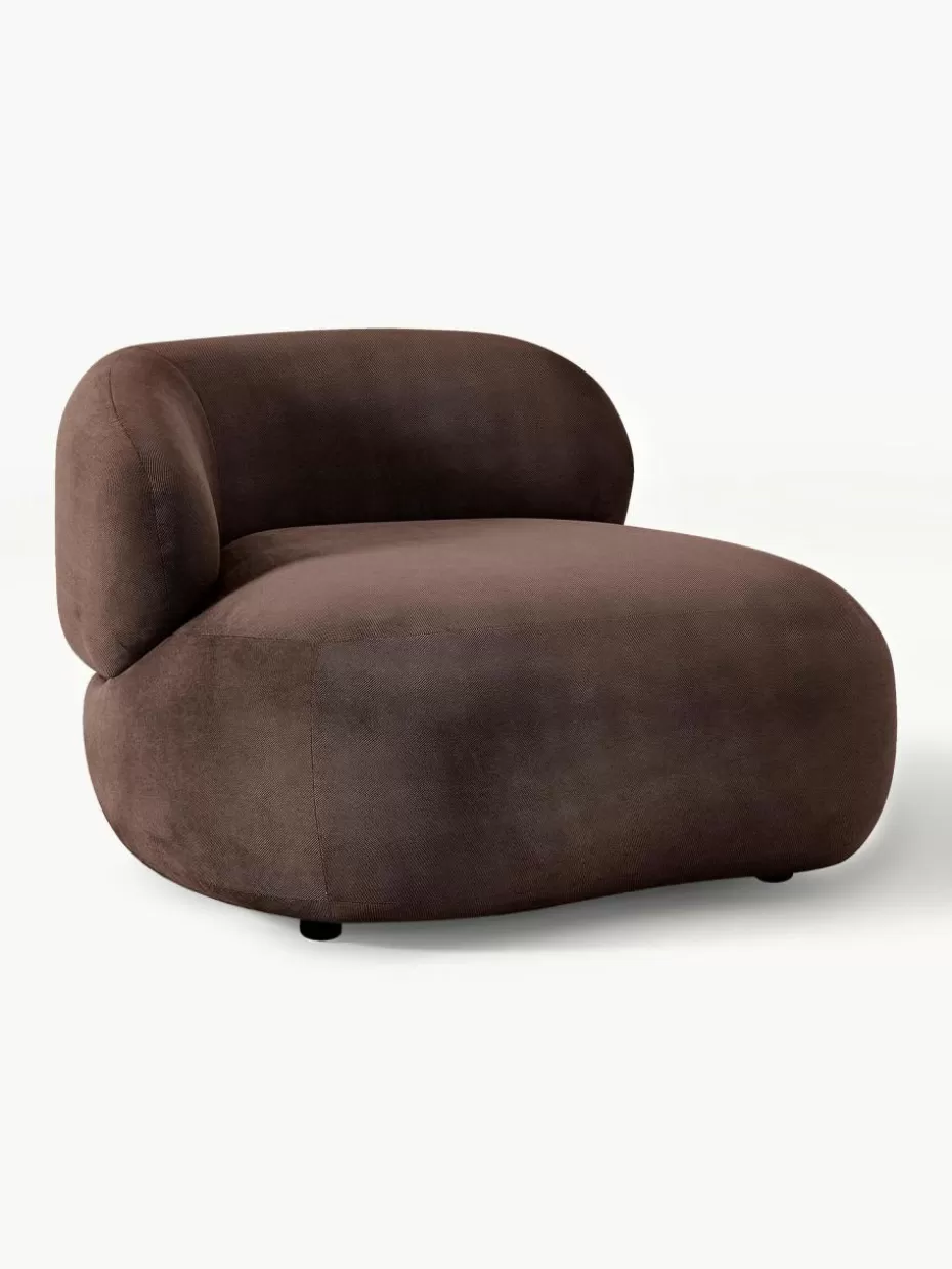 Sessel | Sofaserien-Westwing Collection Loungesessel Alba Webstoff Dunkelbraun
