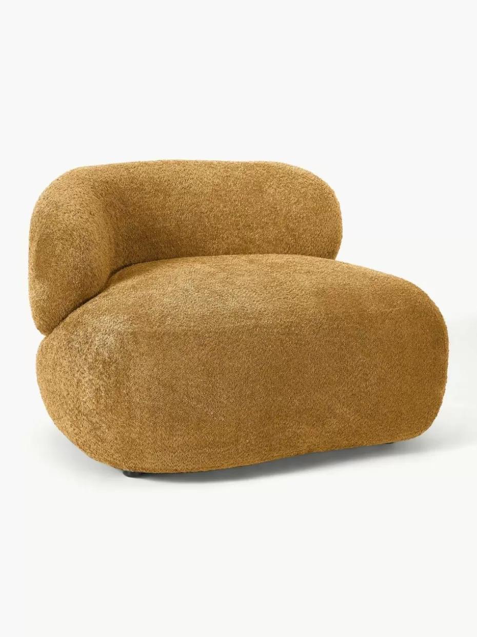 Sessel | Sofaserien-Westwing Collection Loungesessel Alba aus Teddy-Bouclé Teddy-Bouclé Ocker