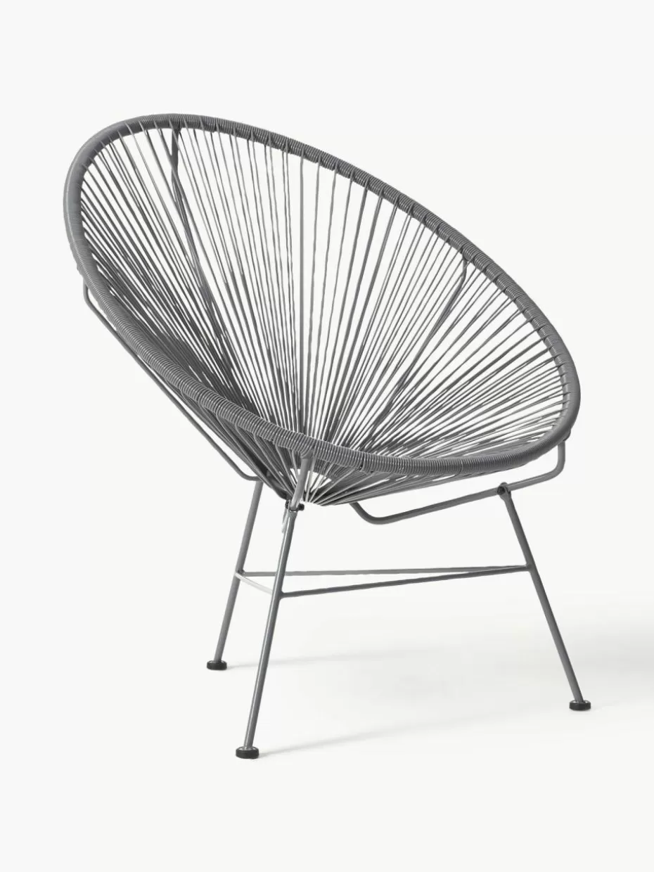Sessel-Westwing Collection Loungesessel Bahia aus Kunststoff-Geflecht Dunkelgrau