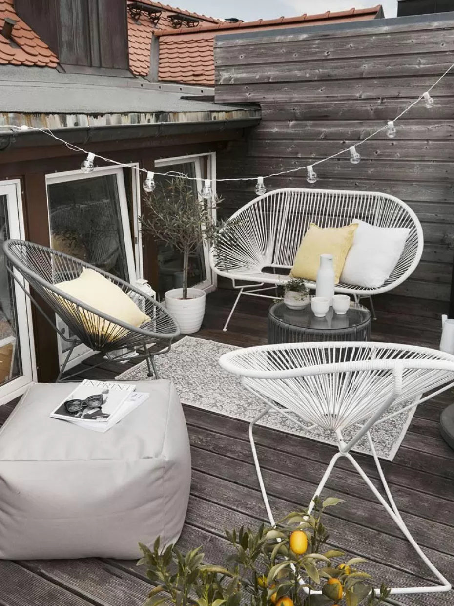 Sessel-Westwing Collection Loungesessel Bahia aus Kunststoff-Geflecht Dunkelgrau