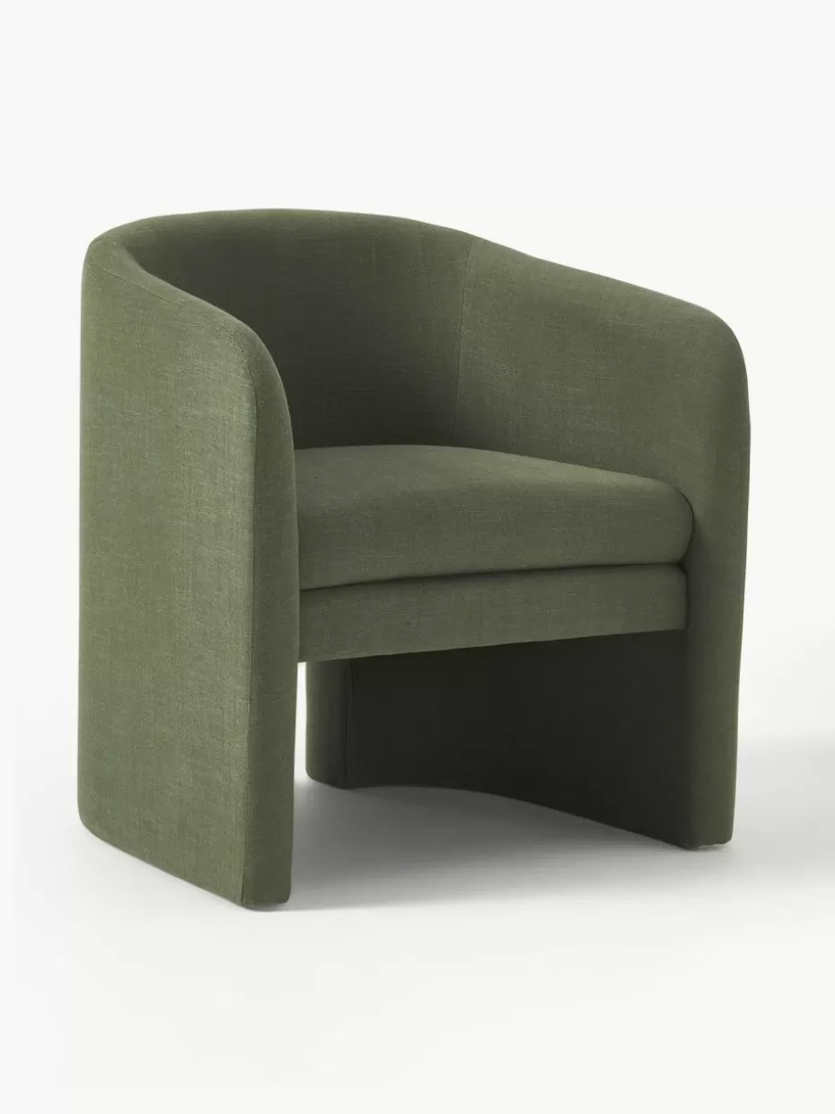 Sessel-Westwing Collection Loungesessel Mairo Webstoff Dunkelgrün
