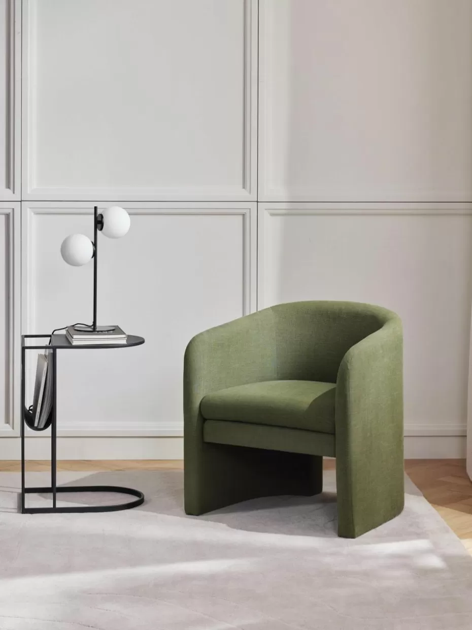 Sessel-Westwing Collection Loungesessel Mairo Webstoff Dunkelgrün
