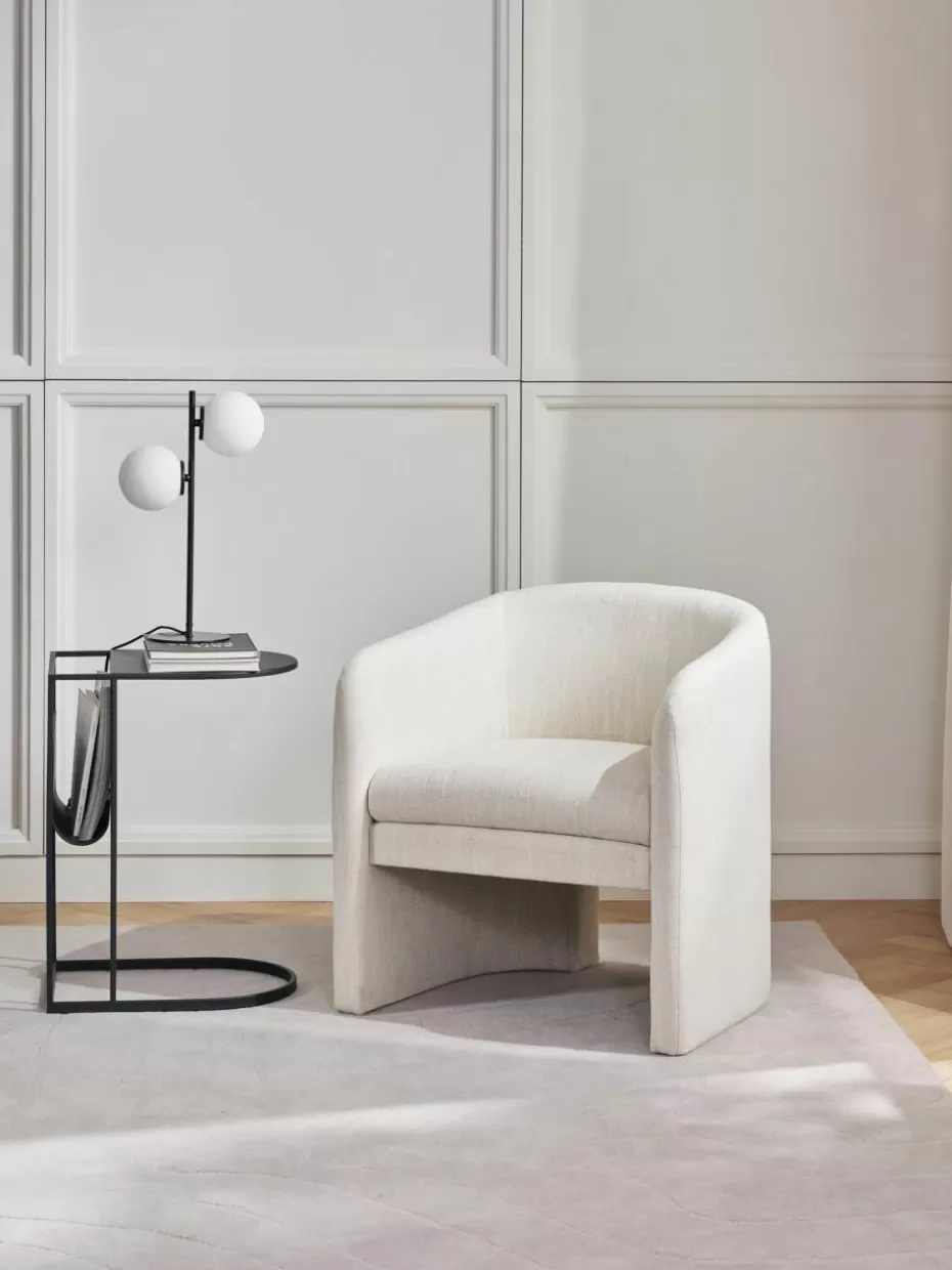 Sessel-Westwing Collection Loungesessel Mairo Webstoff Hellbeige
