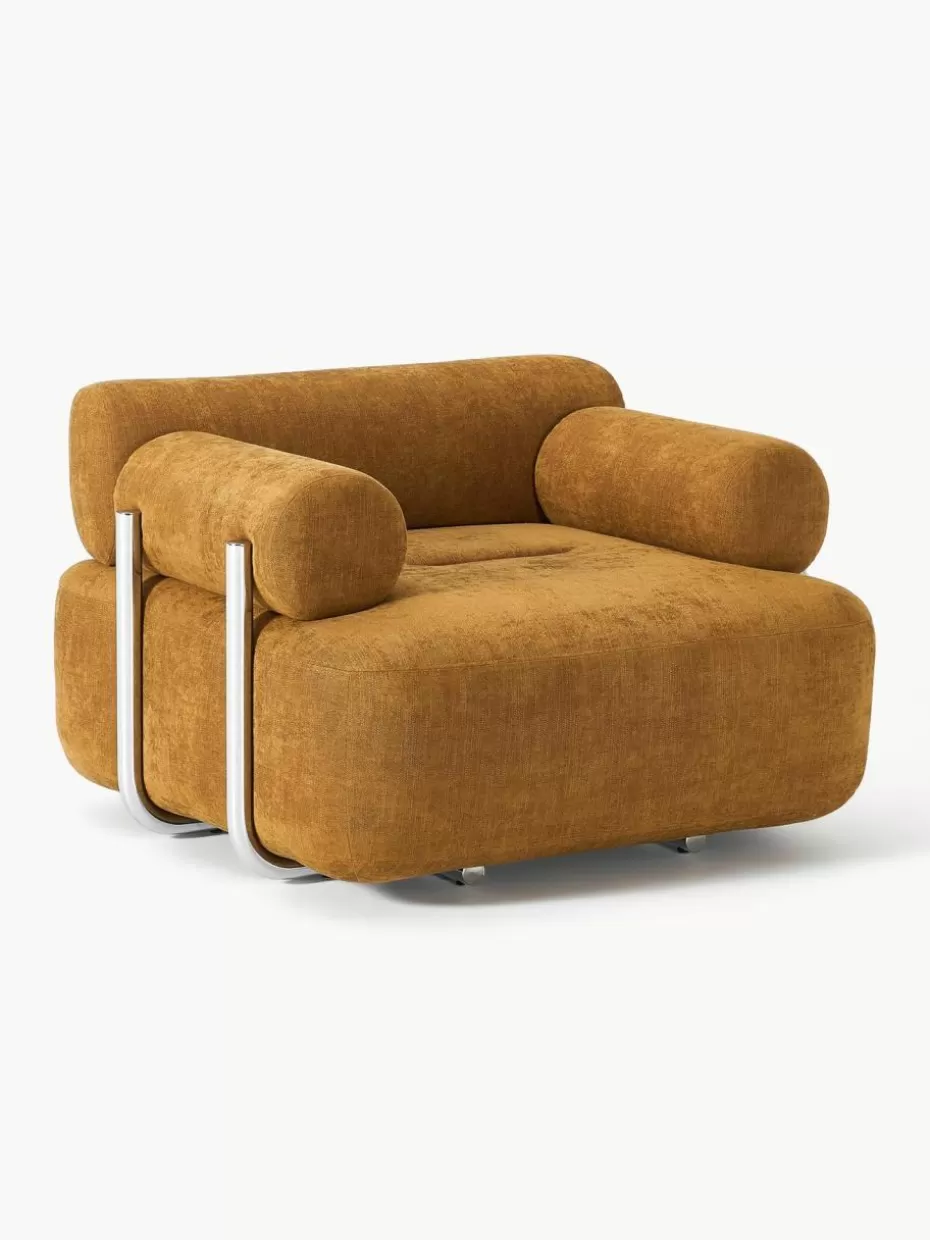 Sessel | Sofaserien-Westwing Collection Loungesessel Stella Webstoff Ocker