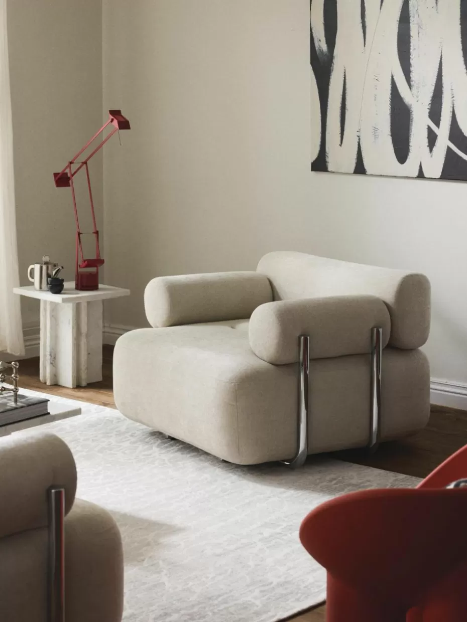 Sessel | Sofaserien-Westwing Collection Loungesessel Stella Webstoff Off White