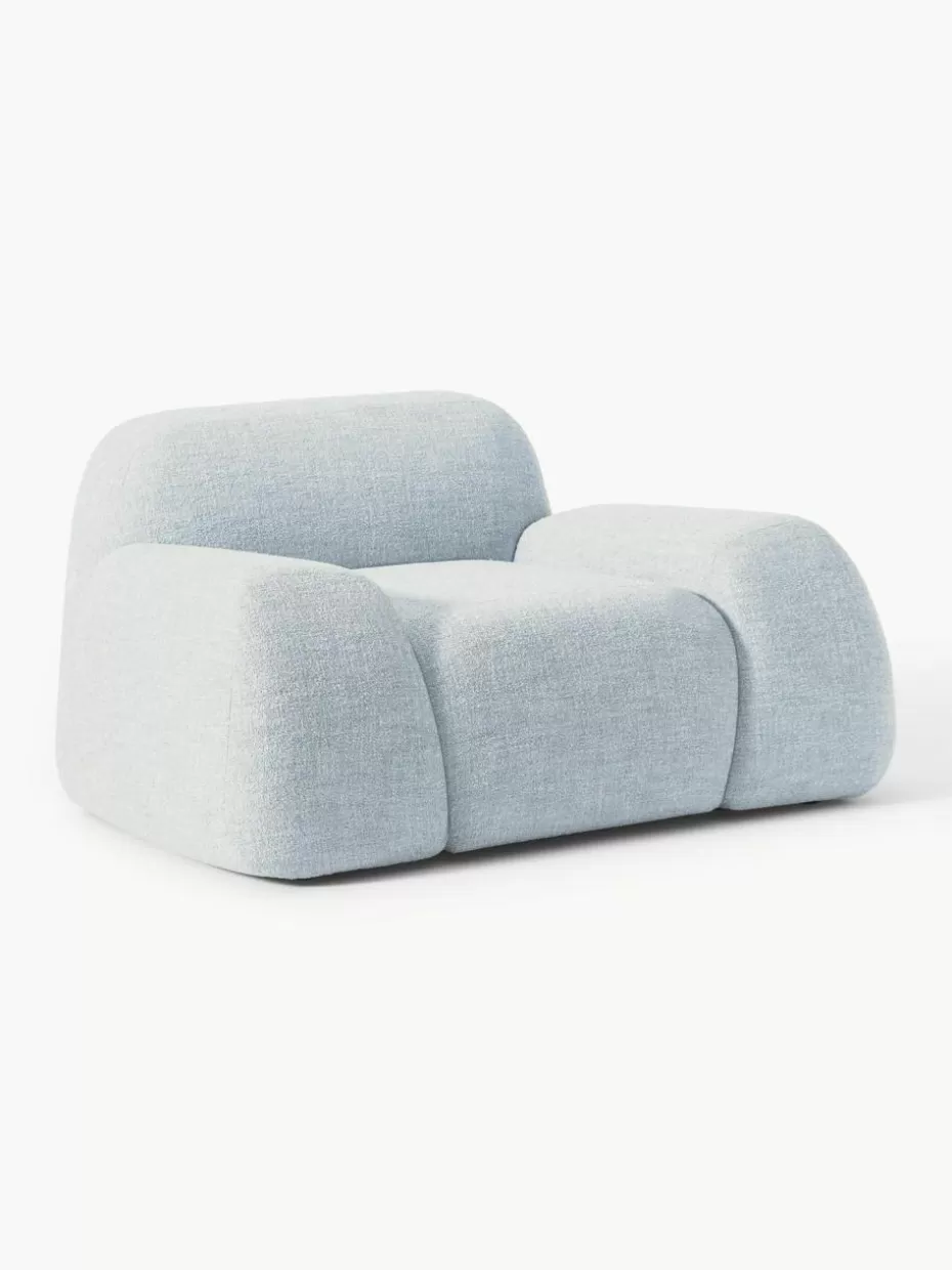 Sessel | Sofaserien-Westwing Collection Loungesessel Wolke aus Bouclé Bouclé Hellblau