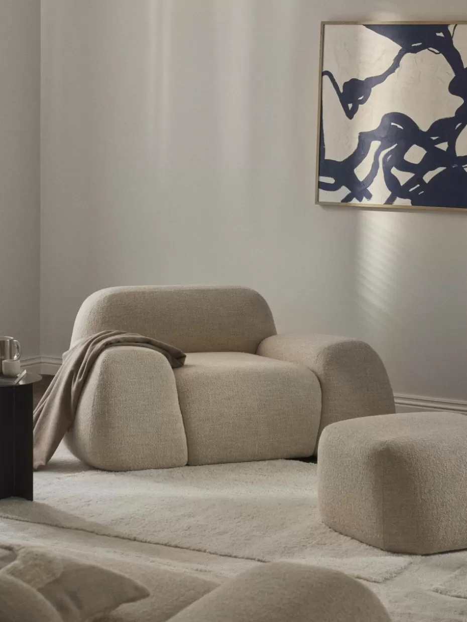 Sessel | Sofaserien-Westwing Collection Loungesessel Wolke aus Bouclé Bouclé Peach