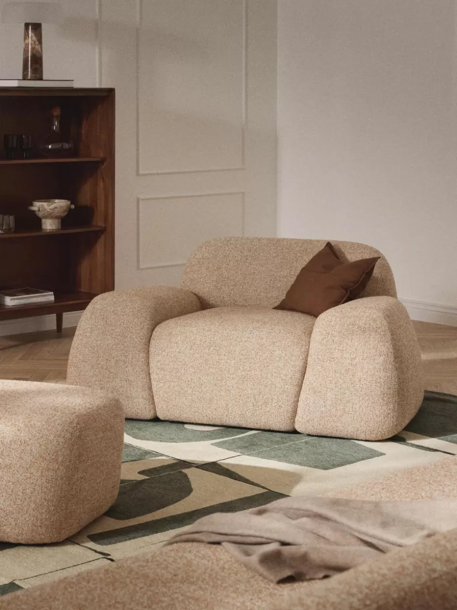 Sessel | Sofaserien-Westwing Collection Loungesessel Wolke aus Bouclé Bouclé Orange