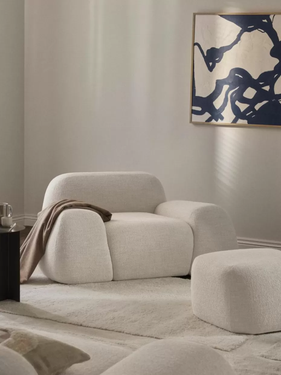 Sessel | Sofaserien-Westwing Collection Loungesessel Wolke aus Bouclé Bouclé Hellbeige