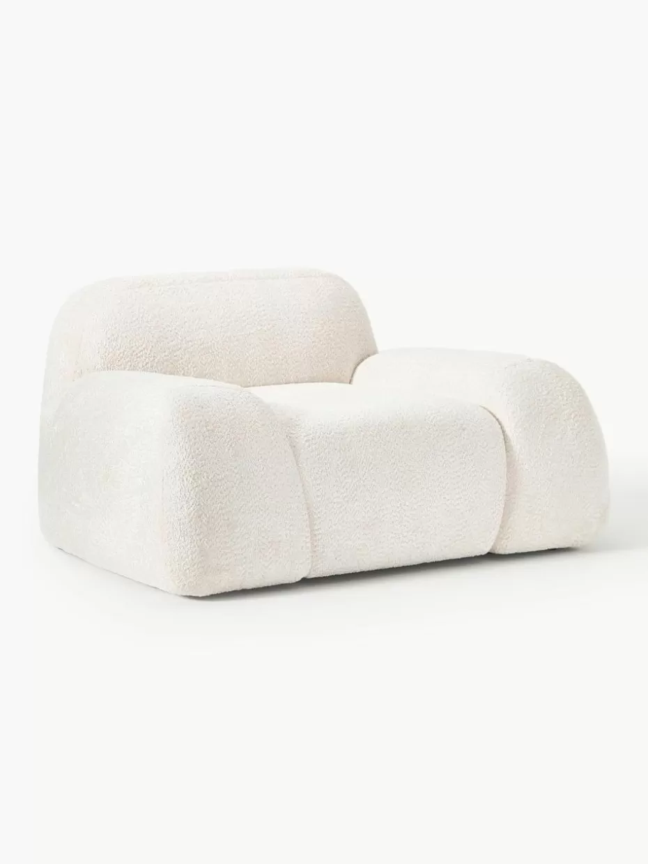 Sessel | Sofaserien-Westwing Collection Loungesessel Wolke aus Teddy-Bouclé Teddy-Bouclé Off White