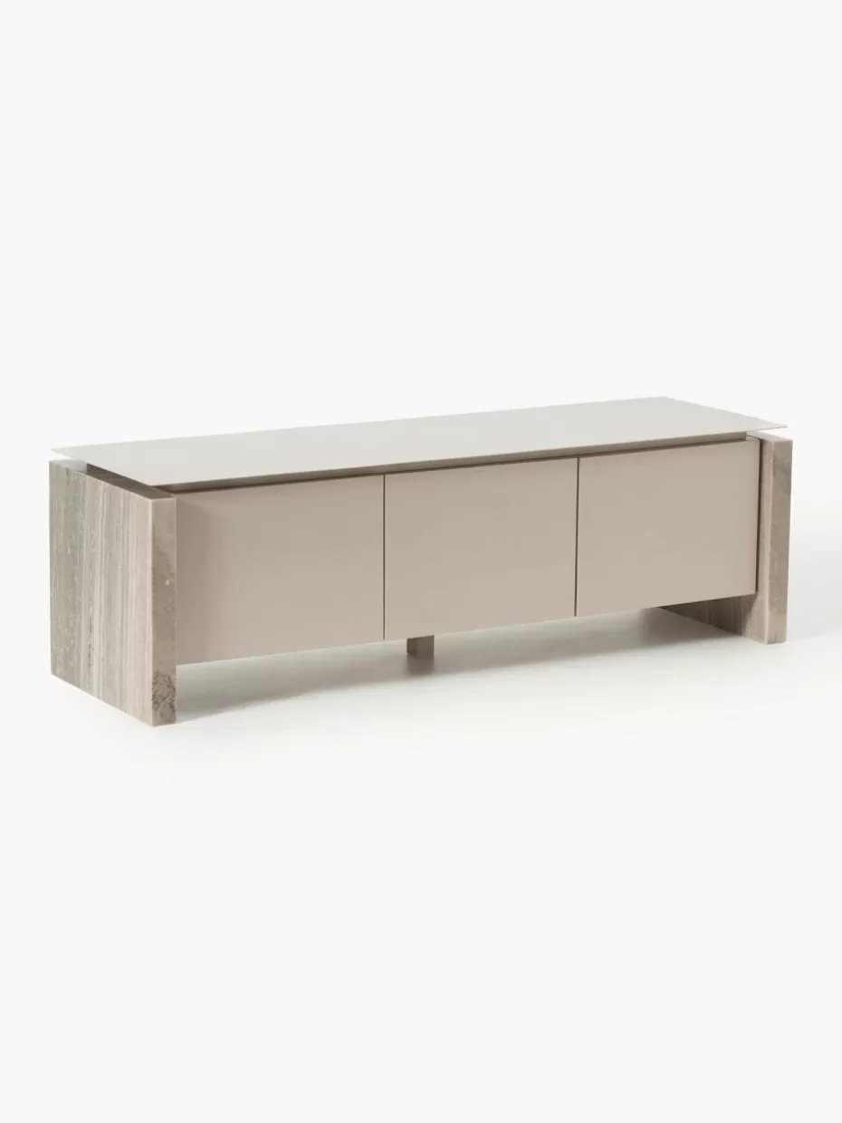 Kommoden & Sideboards-Westwing Collection Lowboard Bruce aus Marmor und Metall