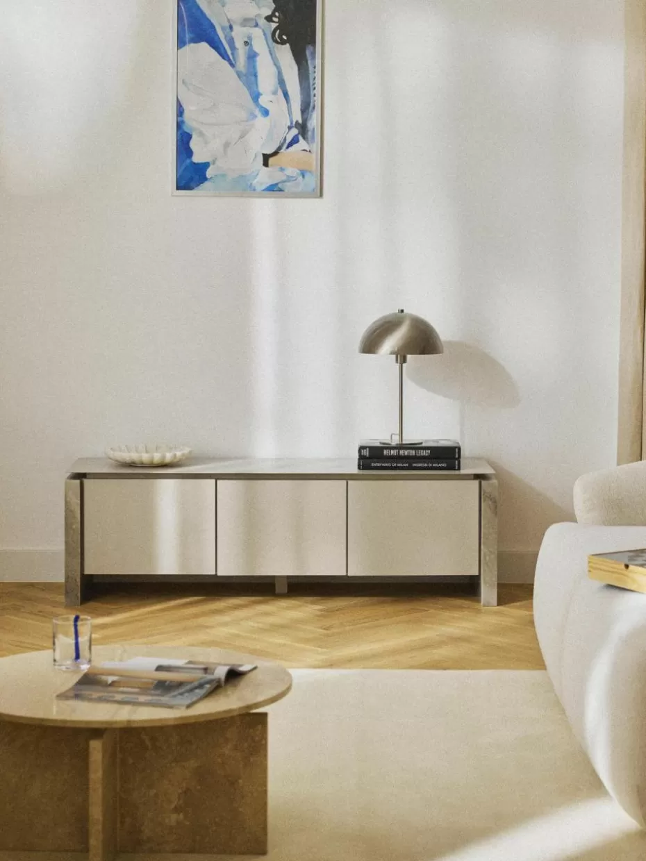 Kommoden & Sideboards-Westwing Collection Lowboard Bruce aus Marmor und Metall