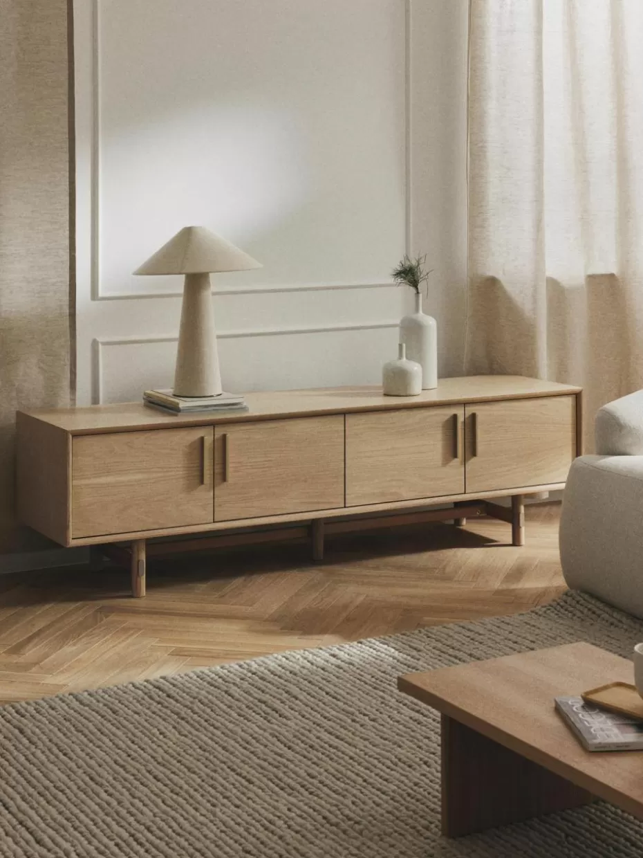 Kommoden & Sideboards-Westwing Collection Lowboard Diana aus Eichenholz Helles Eichenholz