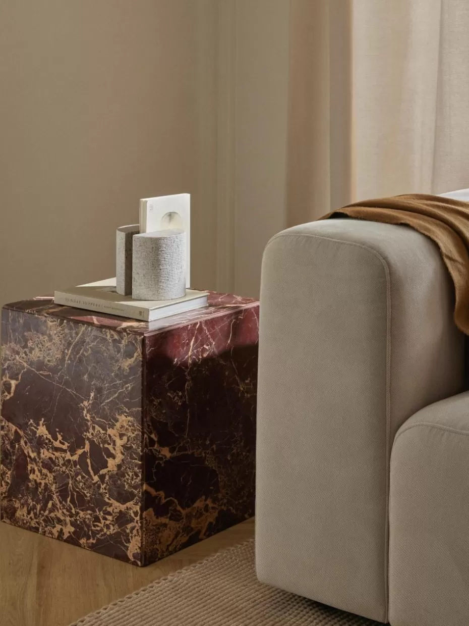 Beistelltische-Westwing Collection Marmor-Beistelltisch Dila Dunkelbraun, marmoriert