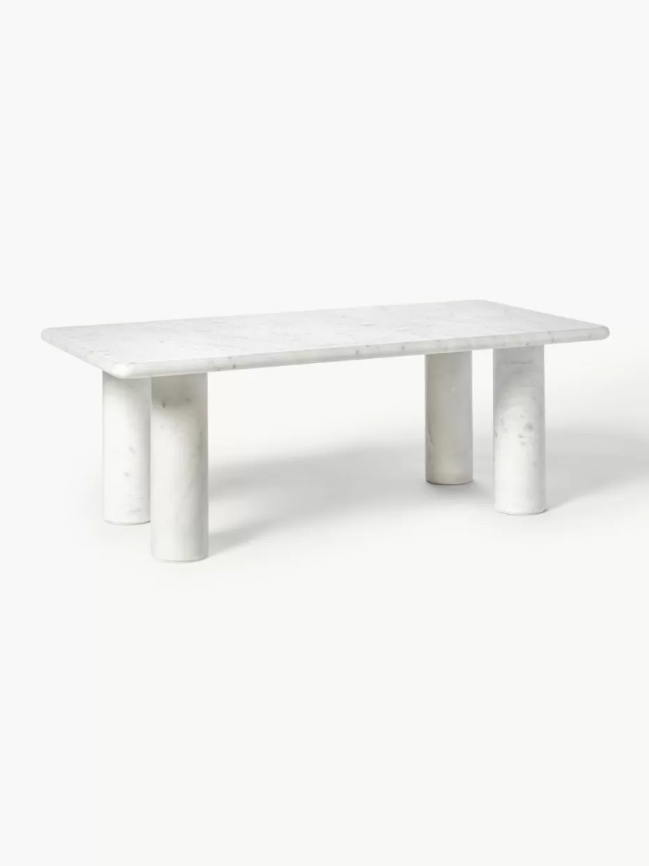 Couchtische-Westwing Collection Marmor-Couchtisch Mabel Weiß, marmoriert