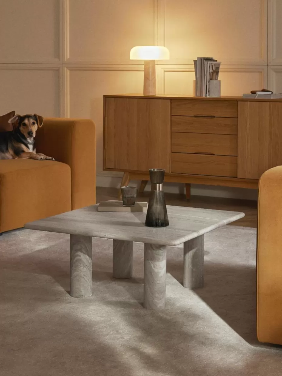 Couchtische-Westwing Collection Marmor-Couchtisch Mabel Greige, marmoriert