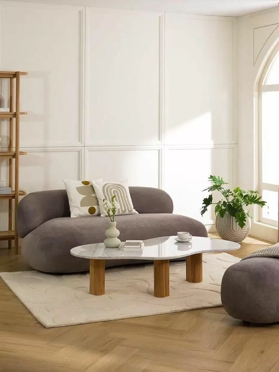 Couchtische-Westwing Collection Marmor-Couchtisch Naruto in organischer Form