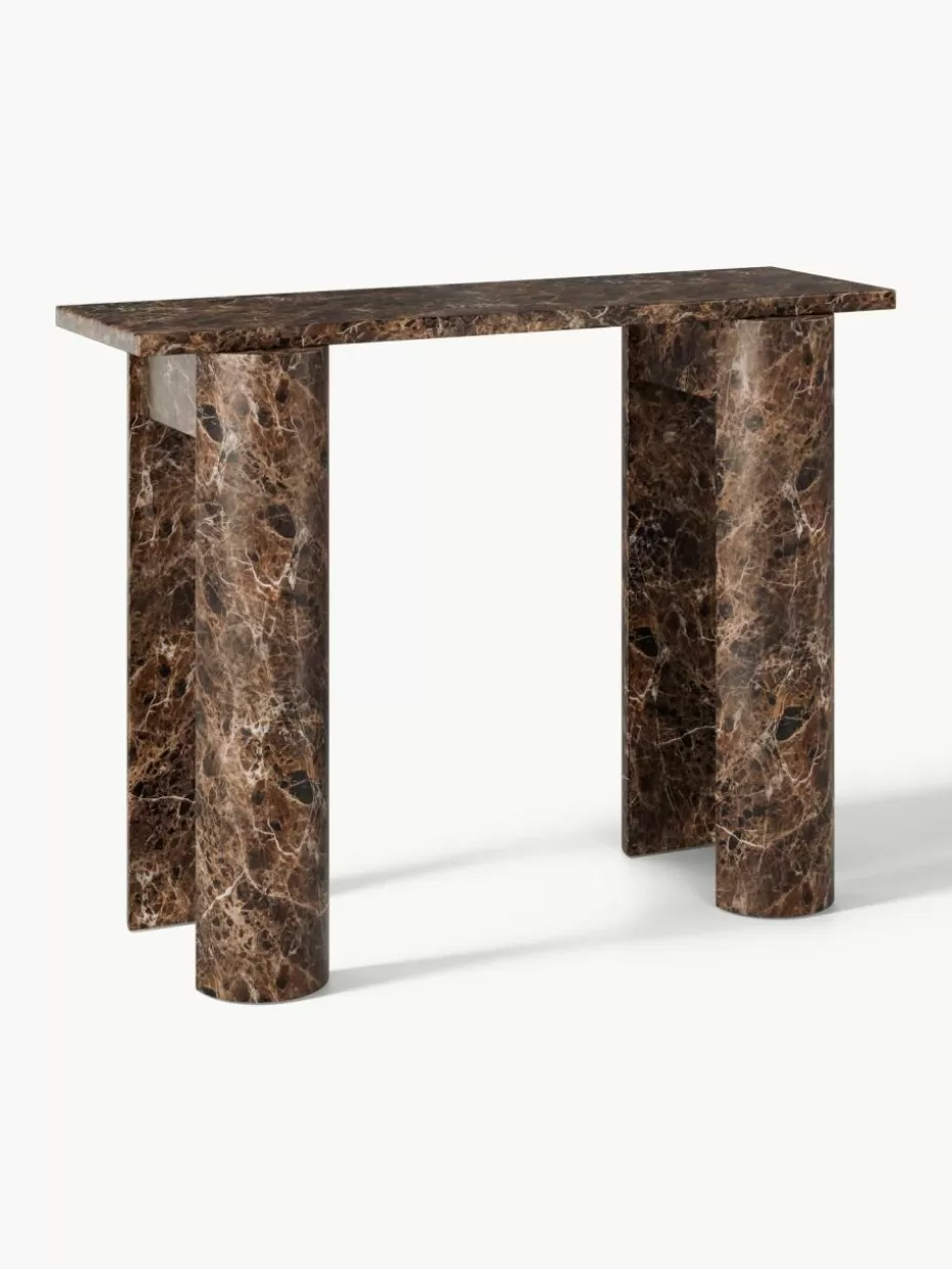 Konsolen-Westwing Collection Marmor-Konsole Disa Dunkelbraun, marmoriert