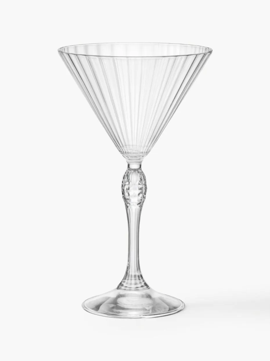 Bargläser-Westwing Martinigläser America's Cocktail mit Rillenstruktur, 4 Stück