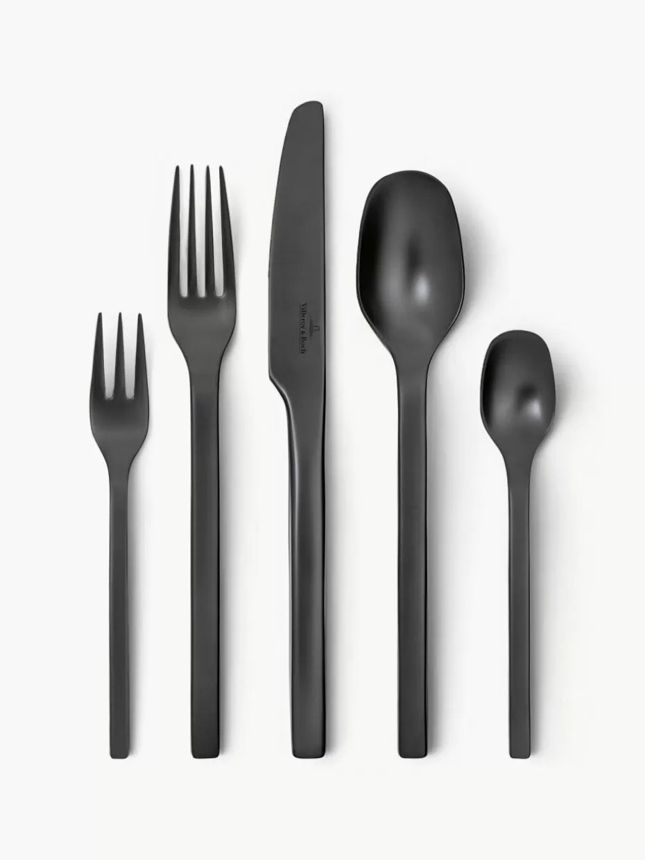 Besteck-Sets-Villeroy & Boch Matt gebürstetes Besteck-Set Manufacture Rock, 4 Personen (20-tlg.)
