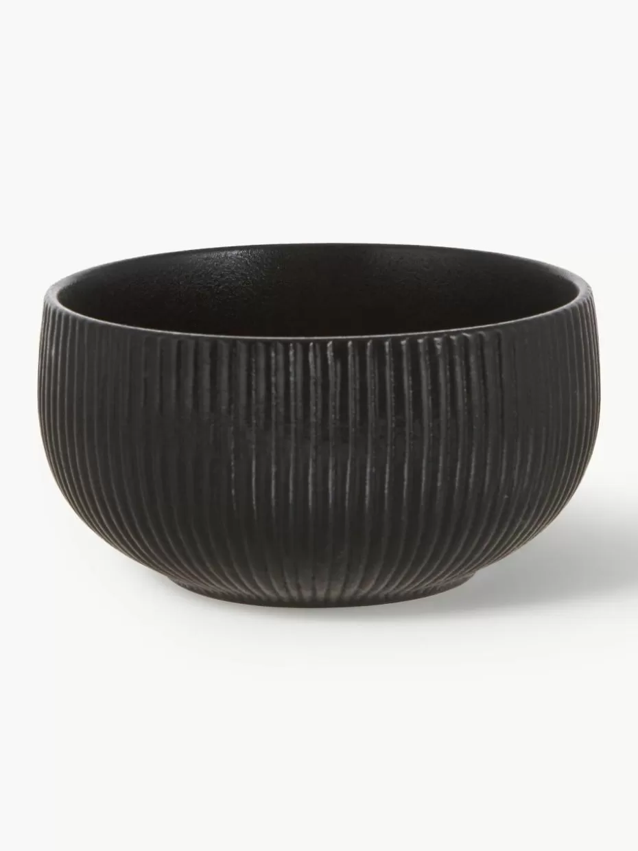 Schalen & Bowls | Geschirrserien-Bloomingville Matte Schälchen Neri mit Rillenstruktur, 2 Stück