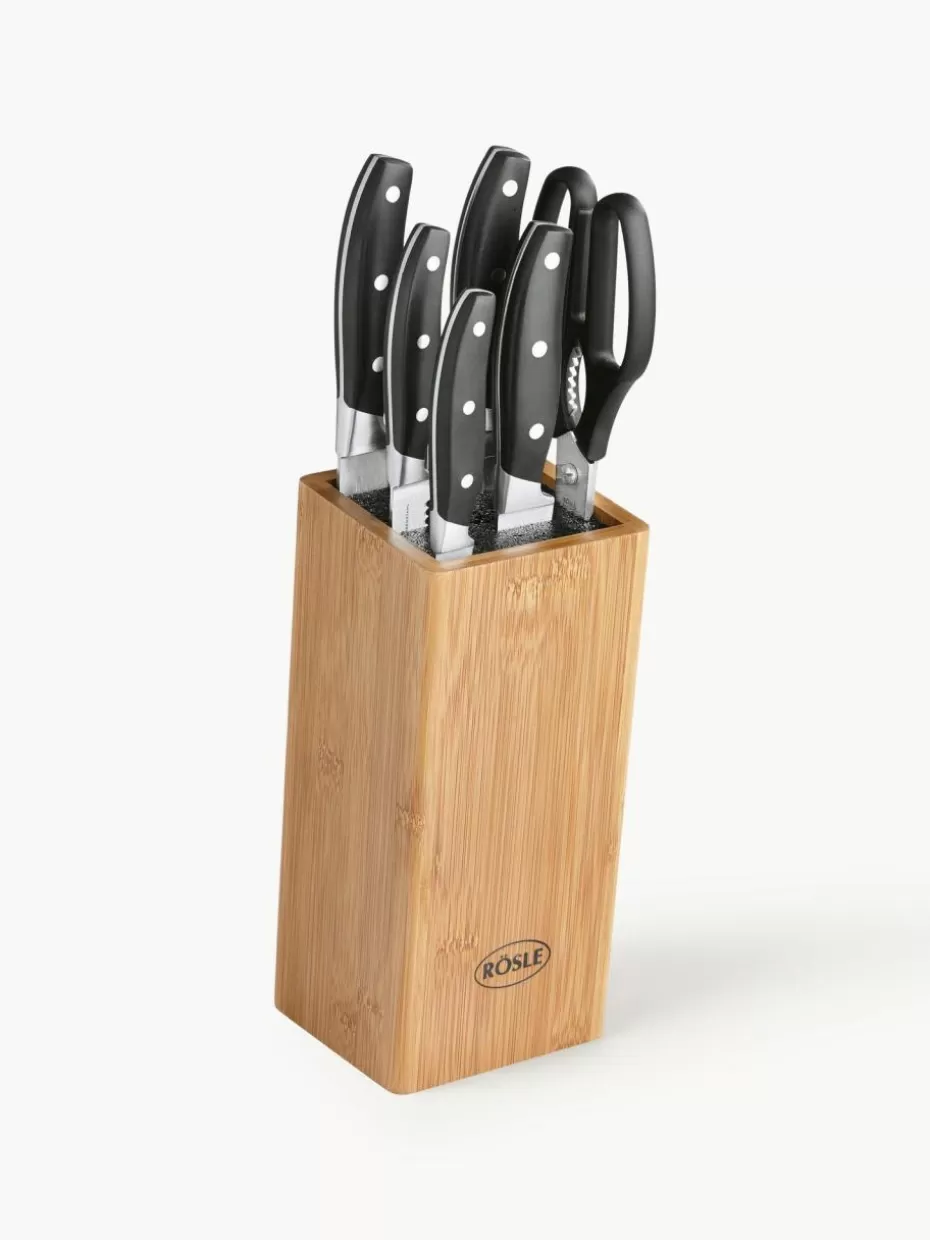 Küchenmesser-Rösle Messerblock Cuisine mit 5 Messern und 1 Schere
