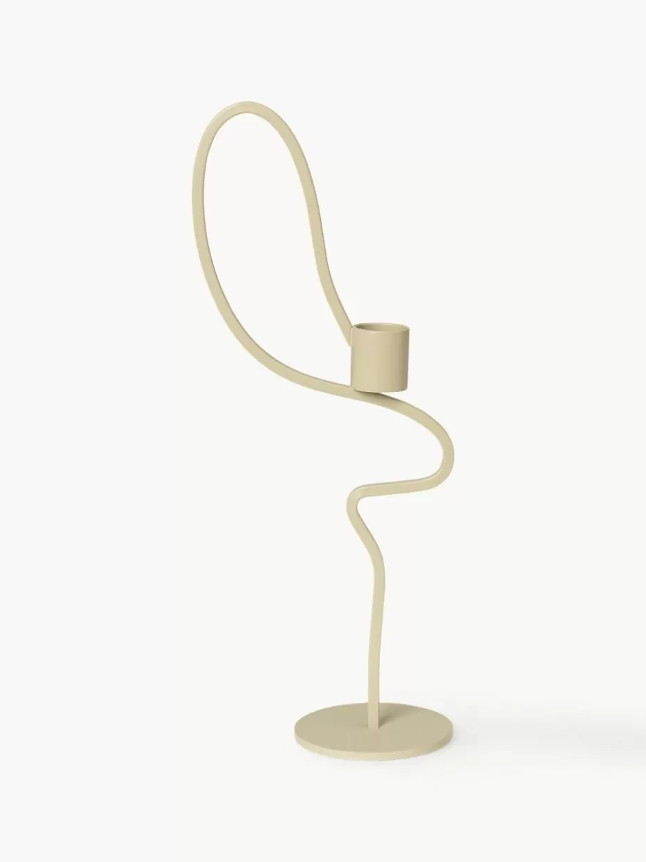 Kerzenständer & Kerzenhalter-ferm LIVING Metall-Kerzenhalter Valse Hellbeige